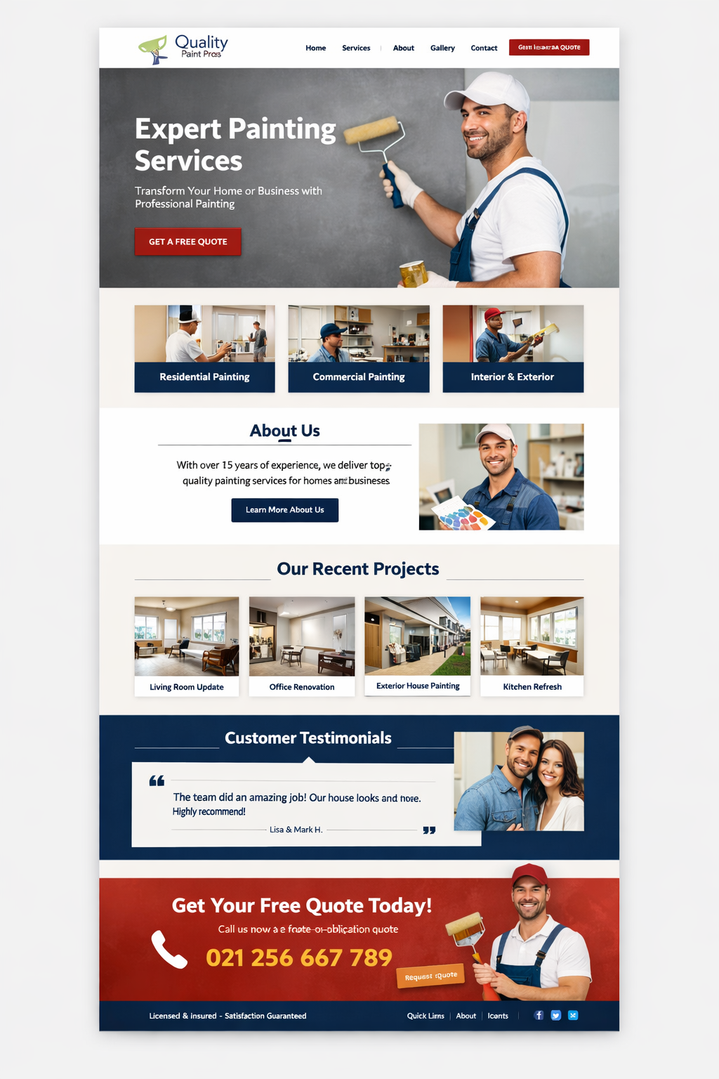 Painting services website template for house painters and decorators